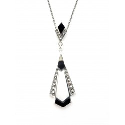 collier rétro - onyx et nacre