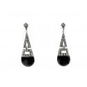 Boucles d'oreilles rétro - Onyx